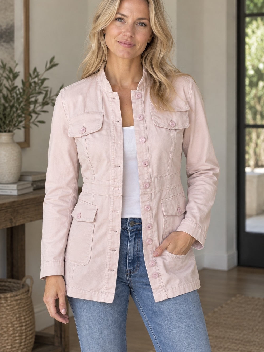 Vintage 7 For All Mankind Pink Utility Jacket Medium Y2K